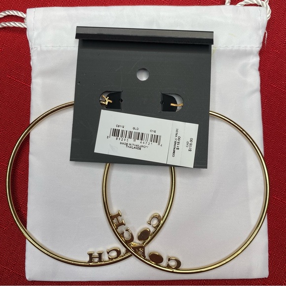 Coach Signature Large Hoop Earrings - Picture 4 of 4